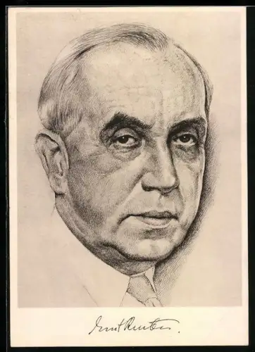 AK Ernst Reuter Portrait, geb. 29. Juli 1889