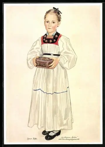Künstler-AK Die kleine Erika aus dem Bregenzwerwald, Tracht