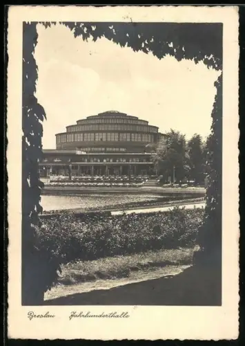 AK Breslau, Blick zur Jahrhunderthalle