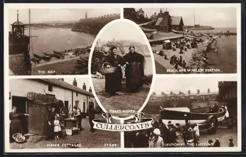AK Cullercoats, Fisher Women, Bay, Beach, Wireless Station