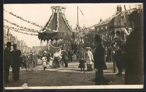Foto-AK Alnwick, Volksfest, Panorama