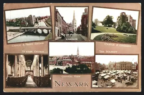 AK Newark, Kirkgate, Market, Church