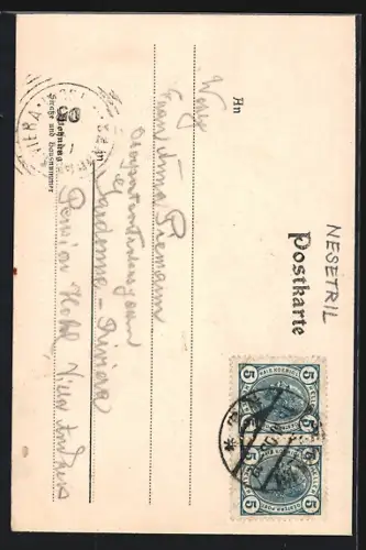 AK Wien-Breitensee, Kaiserstandbild vor der k. u. k. Kadettenschule