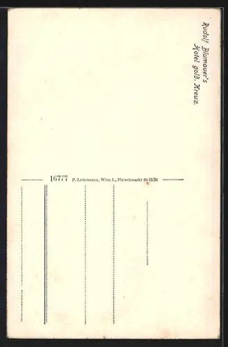 AK Grein, Blick übers Wasser zum Ort, Gedicht