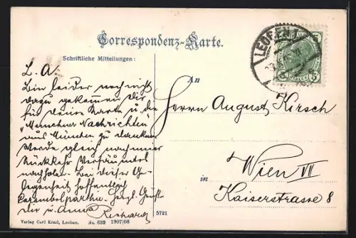 AK Leoben, Teilansicht mit Bergen