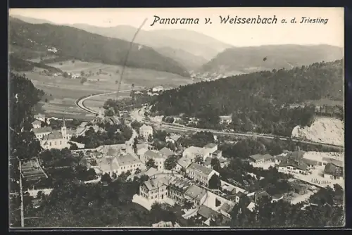 AK Weissenbach a. d. Triesting, Ortsansicht aus der Vogelschau