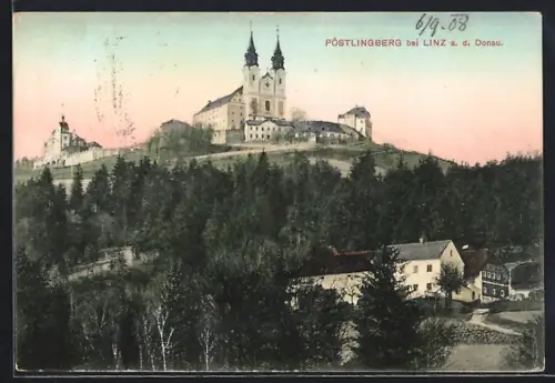 AK Linz a. d. Donau, Pöstlingberg mit Kirche