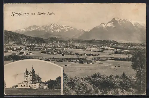 AK Salzburg, Kirche, Teilansicht von Maria Plain