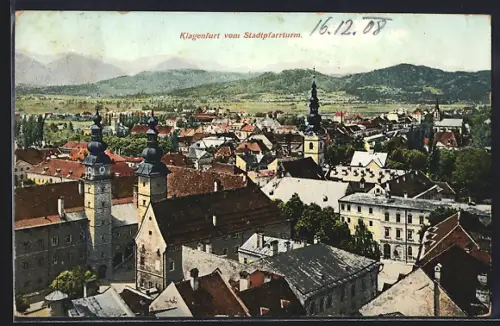 AK Klagenfurt, Teilansicht vom Stadtpfarrturm aus