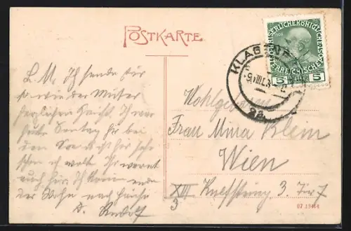 AK Pörtschach am Wörthersee, Teilansicht mit Bergen