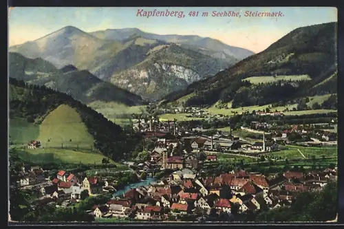 AK Kapfenberg /Steiermark, Ortsansicht mit Bergen