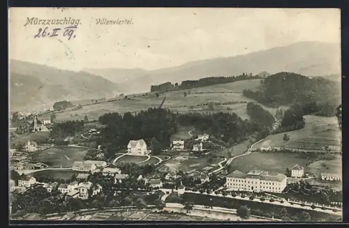 AK Mürzzuschlag, Villenviertel mit Umgebung