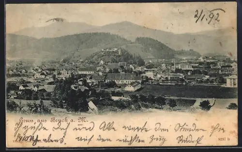 AK Bruck a. M., Teilansicht mit Bergen