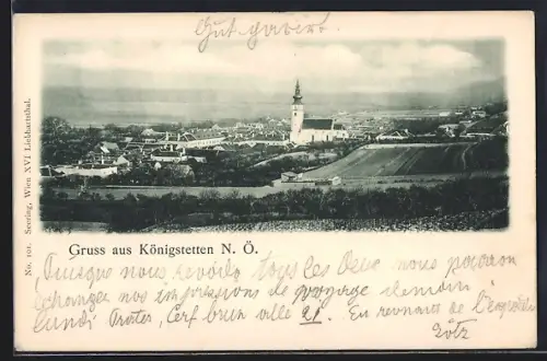 AK Königstetten /N. Ö., Teilansicht mit Kirche