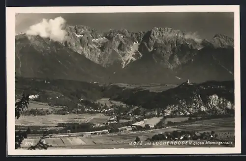 AK Mötz, Panoramablick mit Locherboden gegen Miemingerkette