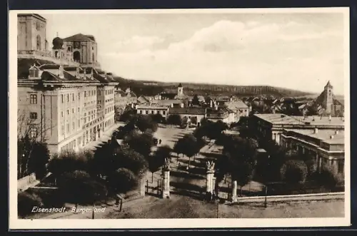 AK Eisenstadt /Burgenland, Teilansicht mit Schloss