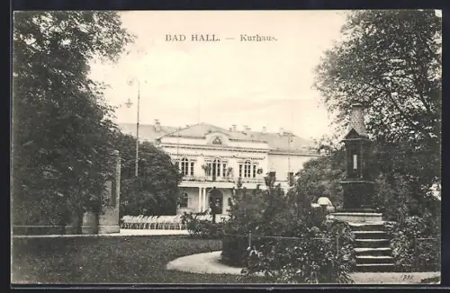 AK Bad Hall, Kurhaus mit Wettersäule