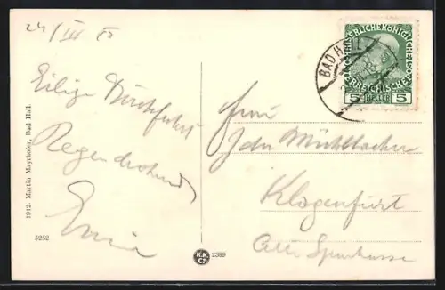 AK Bad Hall, Kurhaus mit Wettersäule