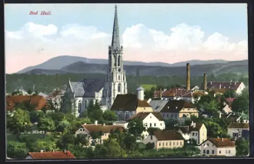 AK Bad Hall, Teilansicht mit Kirche