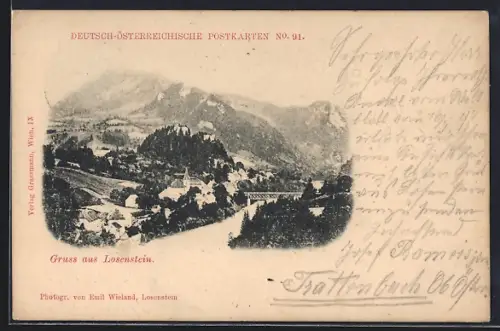 AK Losenstein, Totalansicht, Um 1900