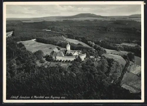 AK Pleinfeld, Schloss Sandsee vom Flugzeug aus