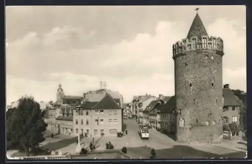 AK Brandenburg /Havel, Steintorturm mit Strassenbahn