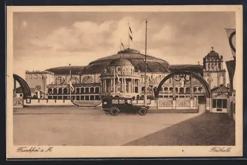 AK Frankfurt-Westend, Festhalle mit Vorplatz