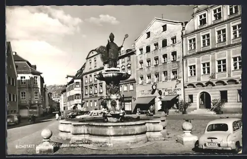 AK Eichstätt, Marktplatz mit Willibaldsbrunnen