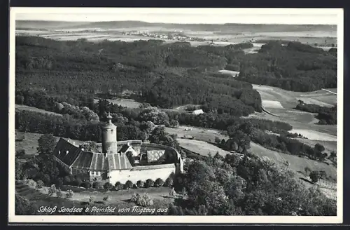 AK Pleinfeld, Schloss Sandsee vom Flugzeug aus