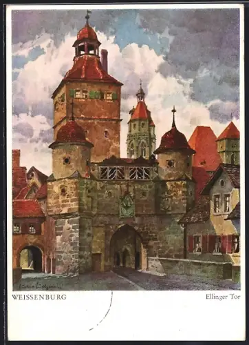 AK Weissenburg i. Bay., Blick zum Ellinger Tor