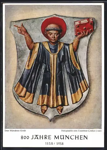 AK Münchner Kindl im Wappen, 800 Jahre München 1958