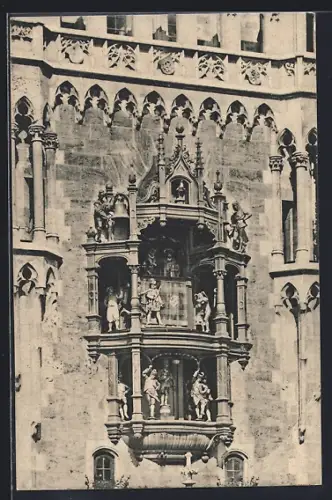AK München, Glockenspiel am neuen Rathausturm
