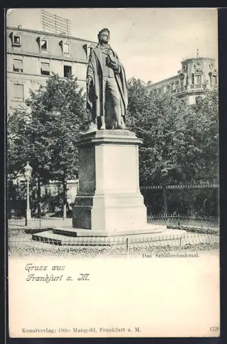 AK Frankfurt a. M., Partie am Schillerdenkmal