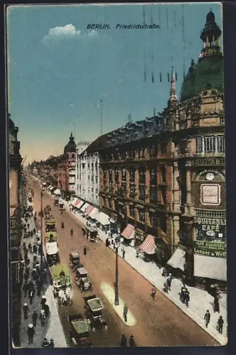 AK Berlin, Friedrichstrasse Ecke Leipziger Strasse mit Café Equitable