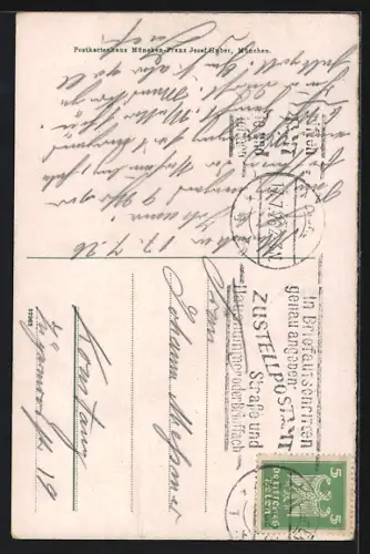 AK München, Westliche Teilansicht des Rathauses