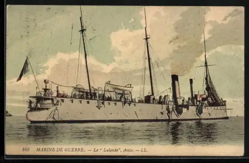 AK Kriegsschiff Lalande auf See