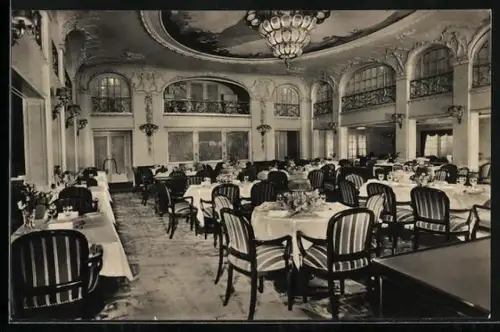 AK Passagierschiff New York, Blick in den Speisesaal 1. Kl., Hamburg-Amerika Linie