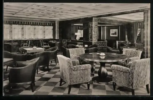 AK Passagierschiff D. Hansa der H.-A.-Linie, Rauchsalon 1. Klasse