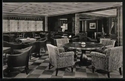 AK Passagierschiff D. Hansa der H.-A.-Linie, Rauchsalon 1. Klasse
