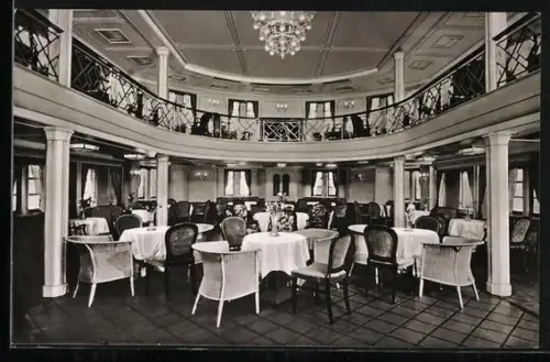 AK Dampfer New York, Halle 2. Klasse, Hamburg-Amerika Linie, Passagierschiff