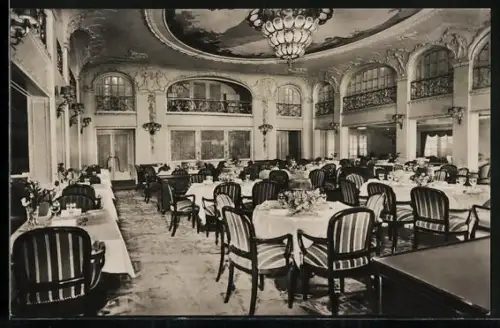 AK Passagierschiff New York, Blick in den Speisesaal 1. Kl., Hamburg-Amerika Linie