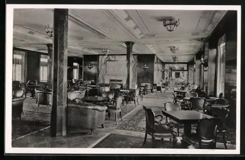 AK Turbinen-Schnelldampfer Cap Arcona, Rauchsalon, Passagierschiff