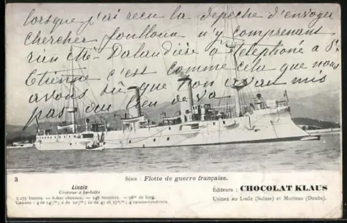 AK Kriegsschiff Linois, Croiseur à barbette