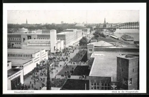 AK Düsseldorf, Gesolei-Ausstellung 1926, Blick in die Hauptstrasse