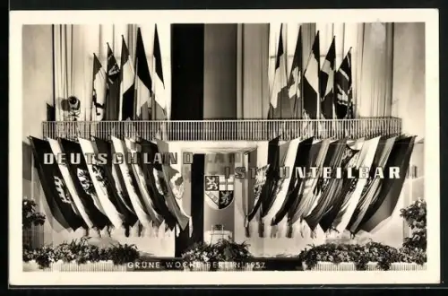 AK Berlin, Grüne Woche 1957, Deutschland ist unteilbar