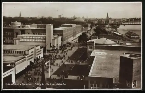 AK Düsseldorf, Gesolei, Blick in die Hauptstrasse