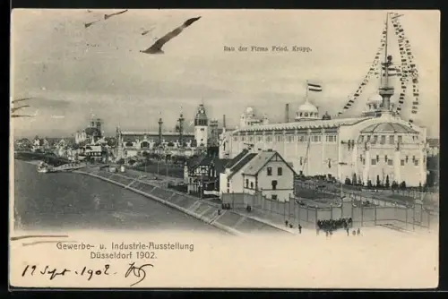 AK Düsseldorf, Gewerbe- u. Industrie-Ausstellung 1902, Bau der Firma Fried. Krupp