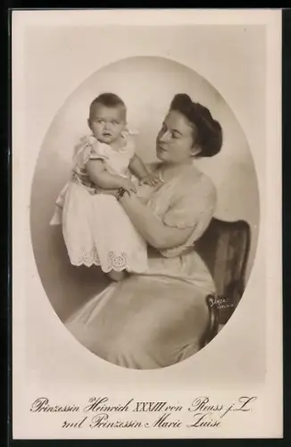 AK Prinzessin Heinrich XXXII. von Reuss j. L. mit Prinzessin Marie Luise