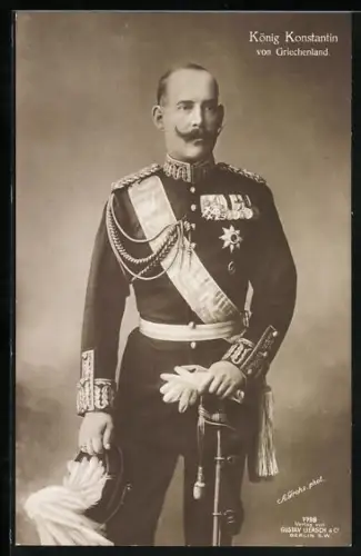 AK König Konstantin von Griechenland in Uniform