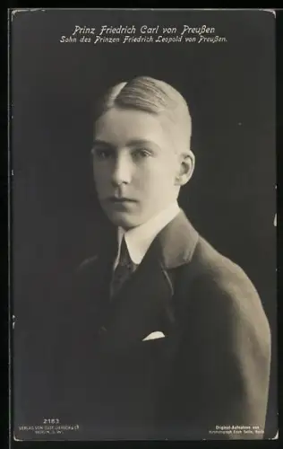 AK Porträtbild von Prinz Friedrich Carl von Preussen, Sohn des Prinzen Friedrich Leopold von Preussen